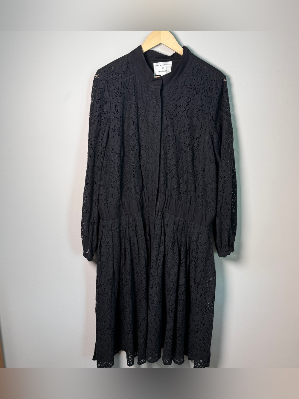 Girl With Curves × Lane Bryant Black Lace Midi Dress 22 | Dark Academia Witchy